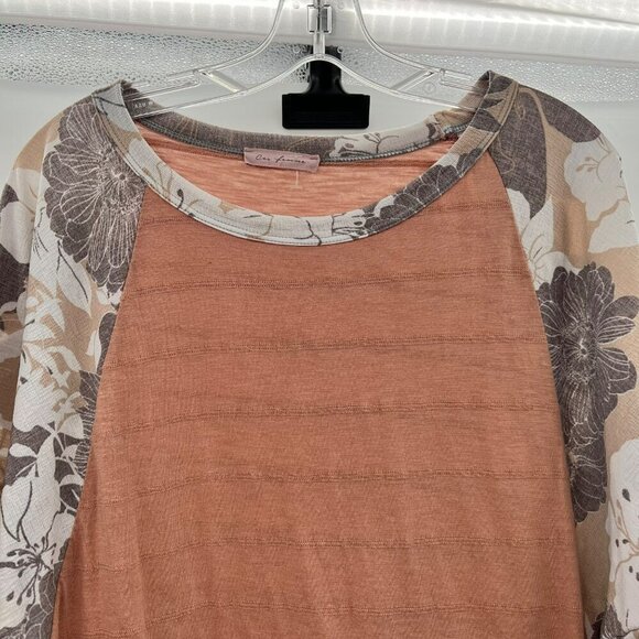 Ces Femme Women's 3/4 Floral Sleeve Pullover Top Multicolor Size Medium - Picture 2 of 9